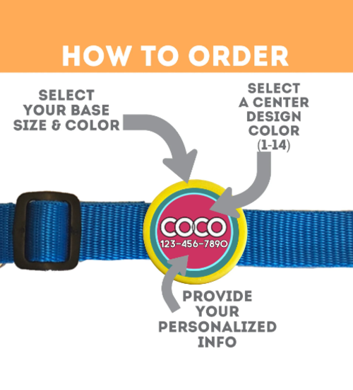 Twist On Colorful Bold Pet ID Tag, Silent and Ringless