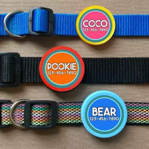 Twist On Colorful Bold Pet ID Tag, Silent and Ringless